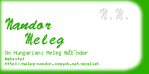 nandor meleg business card